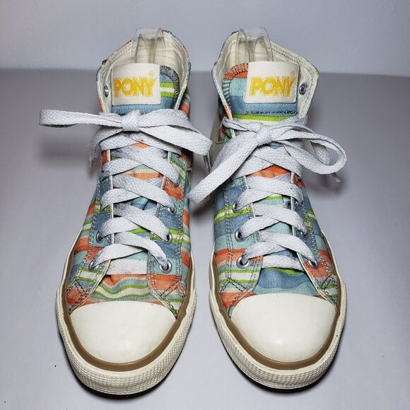 Pony High-Top Canvas Sneakers Size 7.5 - Picture 1 of 9